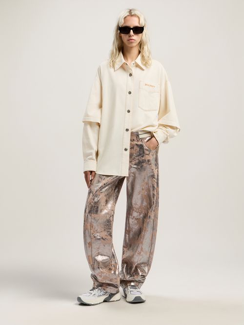 Hybrid Denim Overshirt Woman  Off White
