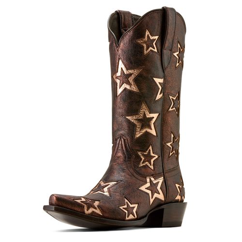 Women's Hazen Star X Toe Western Boots in Bronze Dream, B Medium Width, Size 4.5, by