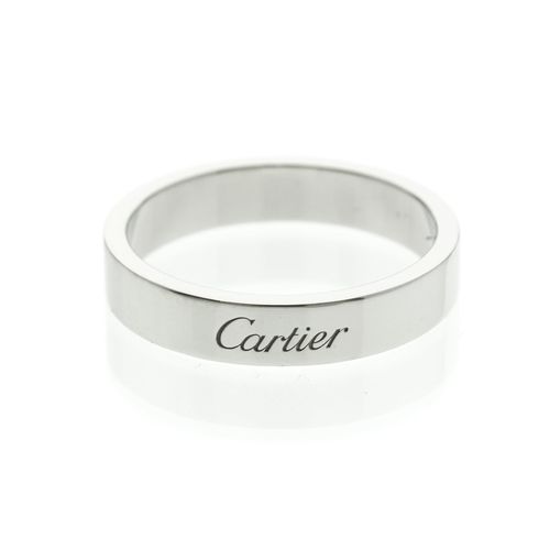 Cartier C De Cartier Wedding Band Ring Platinum Silver Platinum Ring Jewelry Pre-Owned