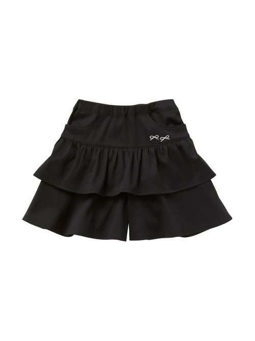 Ruffled cotton shorts - Black