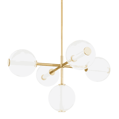 Aged Brass LED Chandelier from the Richford Collection