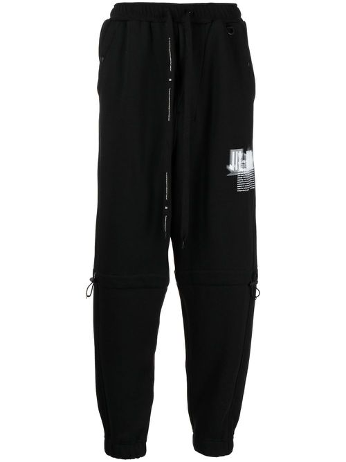 Graphic-print track-pants - Black