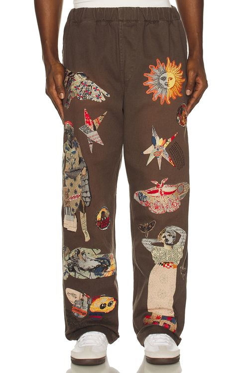 Samuel Zelig Collage Pant in Dark Taupe - Taupe. M also in L, S, XL/1X
