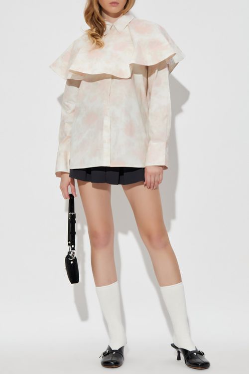Shirt With A Decorative Collar, Women's, Cream