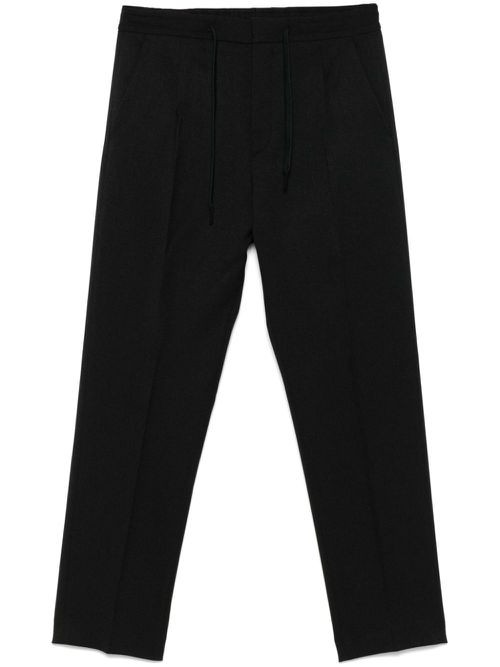 Pleat-detail trousers - Black