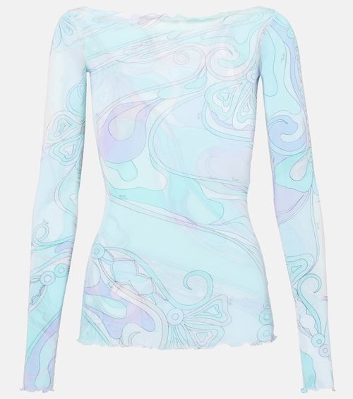 Pucci Orchidee mesh top
