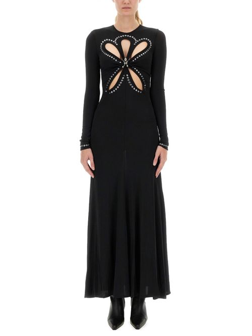 Black Embellished Round Neck Maxi Dress