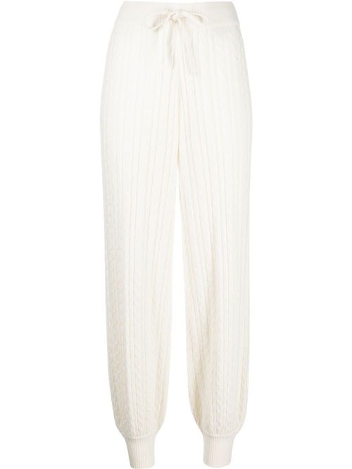 Lily cable-knit cashmere trousers - White