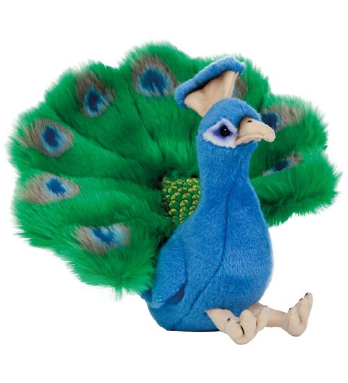 Living Nature Soft Toy - 24x20 cm - Peacock - Green/Blue - Living Nature - OneSize - Soft Toy