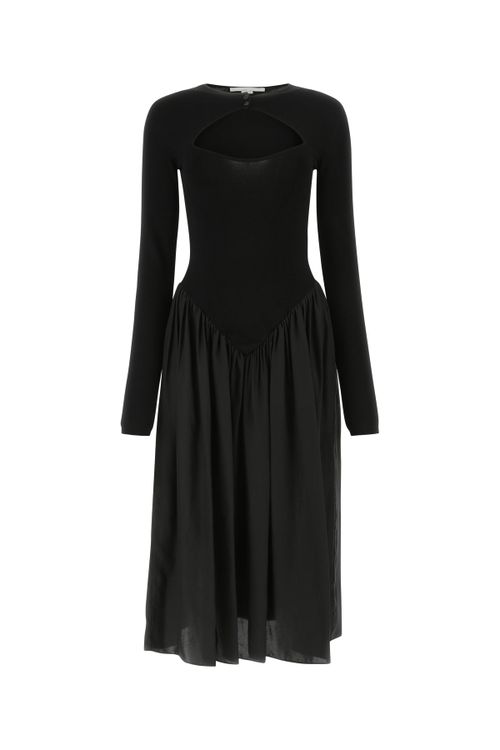 Cutout Knit Dress — Black