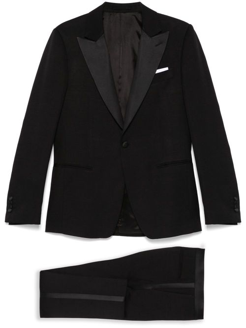 Lardini satin-trim suit - Black