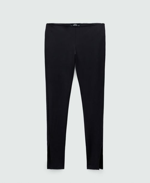 Women's Slit Hem Leggings - Black