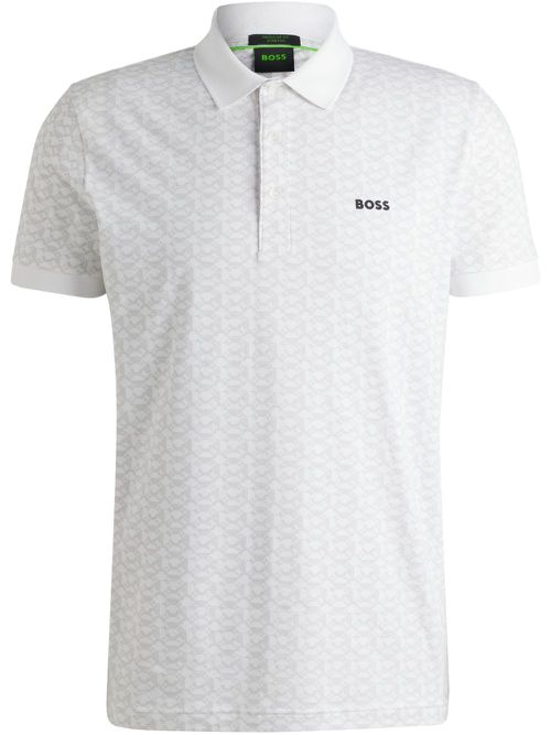 BOSS printed polo shirt - White