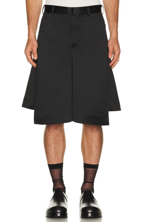 COMME des GARCONS BLACK Heavy Satin Tailored Shorts in Black - Black. L also in M, XL/1X