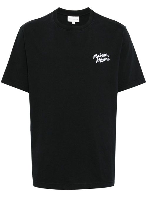 Handwriting-logo cotton T-shirt - Blue