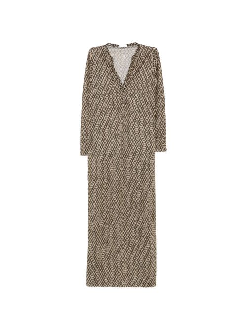 Siyu V-Neck Patterned Maxi Dre