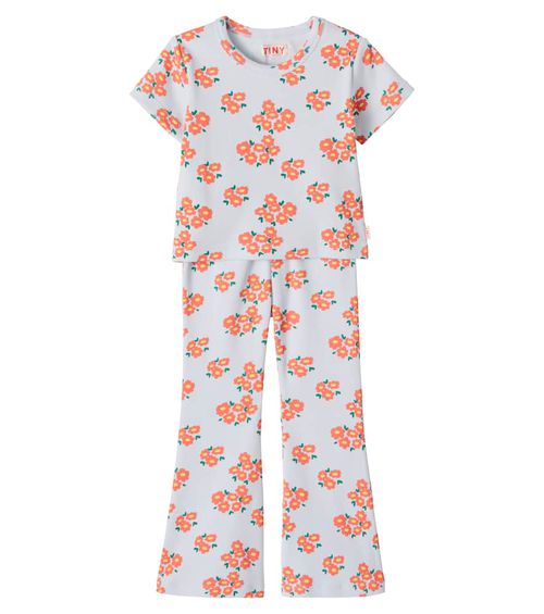 Floral cotton top and pants set