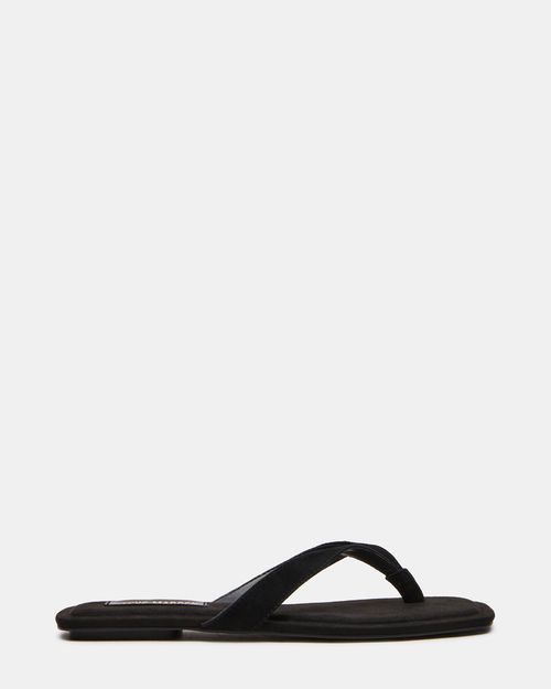 Steve Madden Women's Trella Thong Sandals - Black Suede