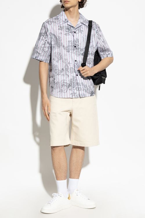 Versace Printed Shirt, Men's, Light Blue