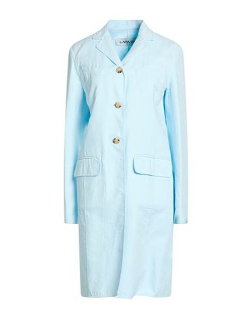 Woman Overcoat & Trench Coat Sky blue Size 4 Cotton, Polyamide