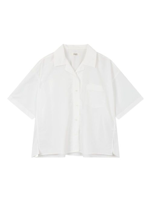 Short-sleeve button-up shirt - White