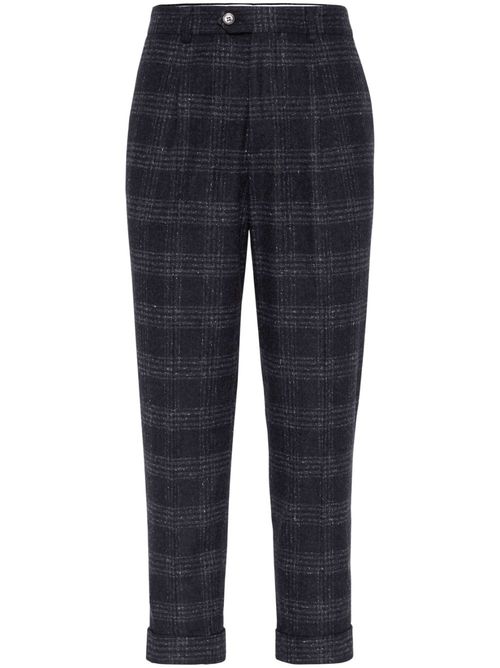 Check-pattern trousers - Black