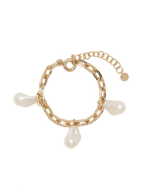 Trio Chain pearl-embellished bracelet - Gold