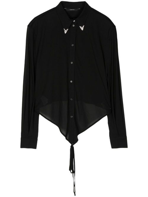 Collar-detail strap-detail shirt - Black
