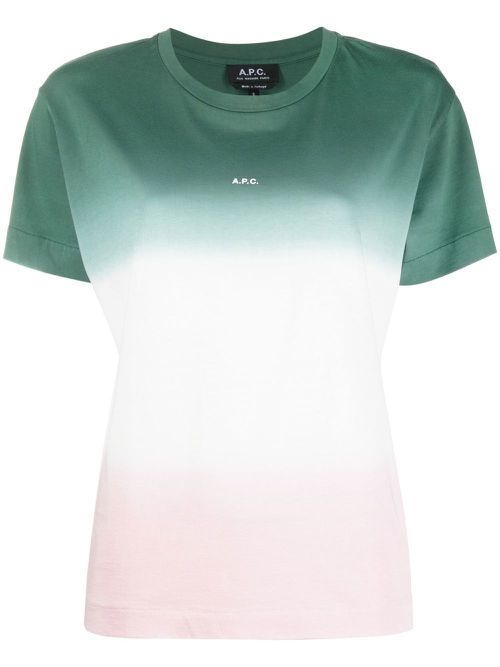 Gradient-effect logo-print T-shirt - Pink