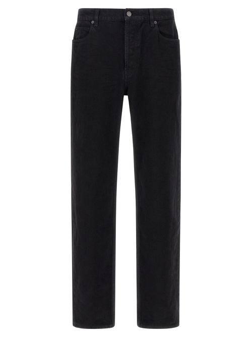 Cotton Straight-Leg Jeans — Black