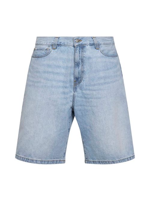 Bleached Denim Bermuda Shorts — Blue