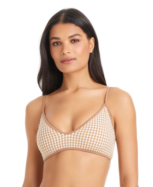 Women's Check Me Out Scoop Neck Bikini Top - Toasted Coconut