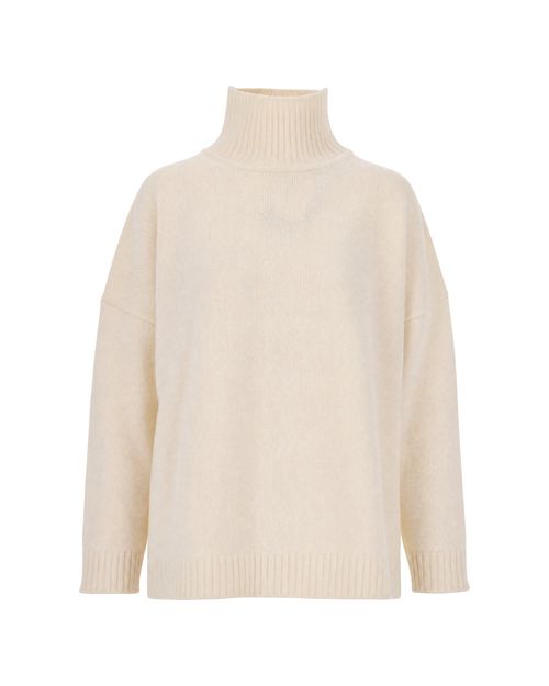Virgin Wool High-Neck Sweater — Ivory