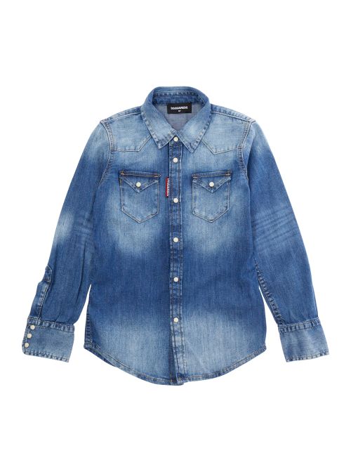Faded Denim Denim Shirt — Blue