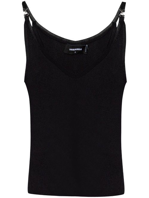 Hook-and-eye tank top - Black