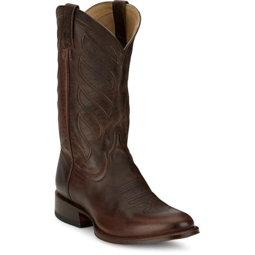 Tony Lama Lenado 12” Western Boots for Men - Derby Collection - Round Toe Leather Cowboy Boots with Comfort Footbed