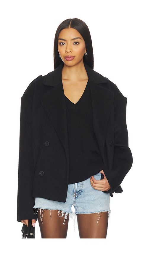 OW Collection Presley Wool Jacket in Black. L also in S