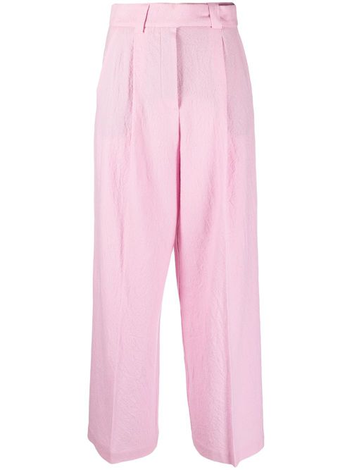 Pressed-crease flared trousers - Pink
