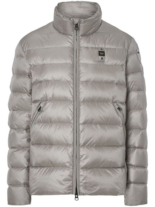Logo-patch padded jacket - Grey