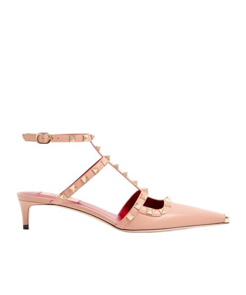 Rockstud Court Shoes in Kid Leather 40mm