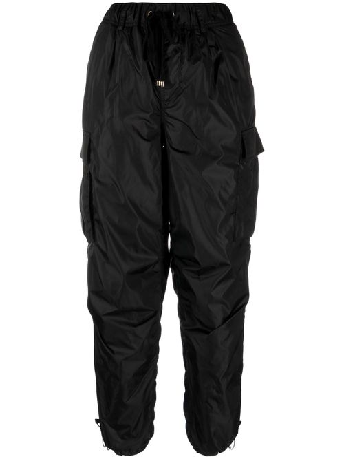 Tapered cotton cargo trousers - Black