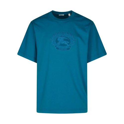 Oak Leaf Crest Embroidered Cotton Crewneck T-Shirt