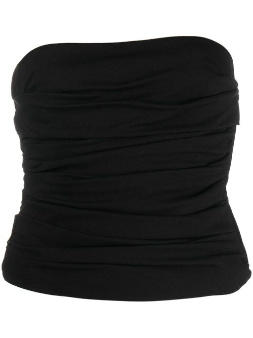 Ruched bandeau top - Black