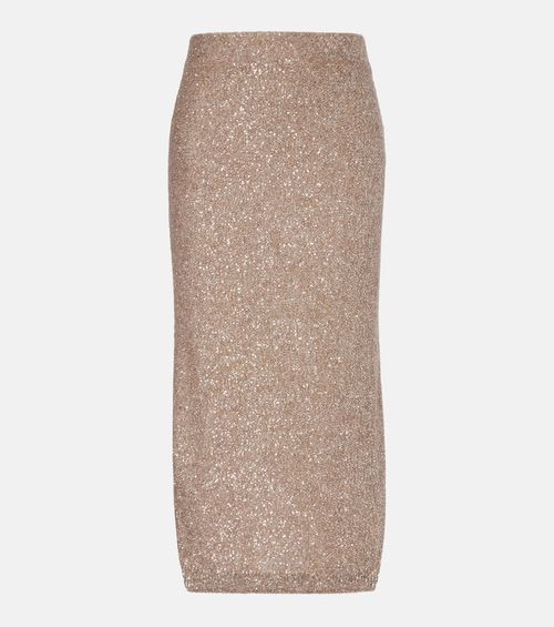 Lamé pencil skirt