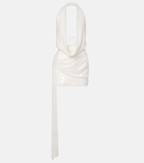 Bridal sequined open-back minidress