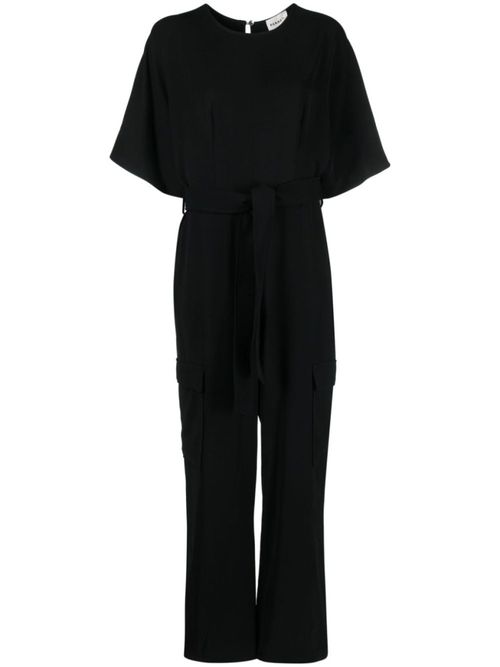 Black Wide Leg Cargo Jumpsuit
