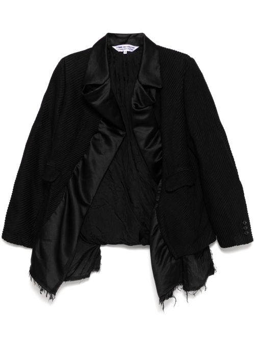 Fringed-edge blazer - Black