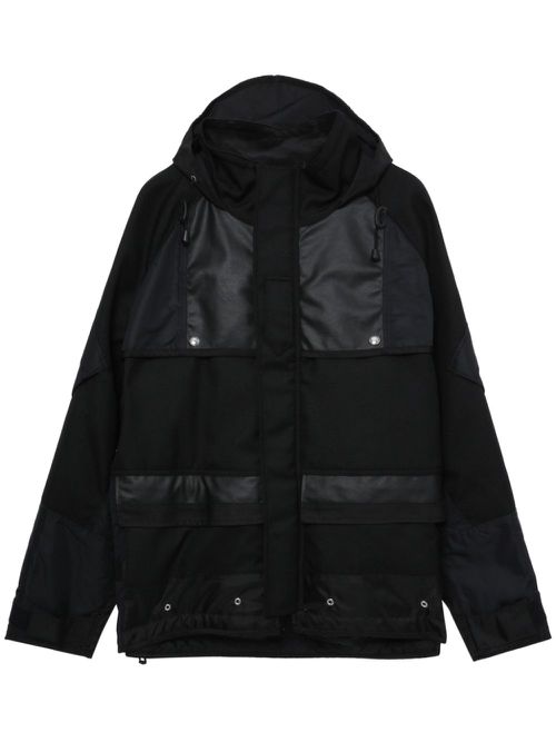 Logo-print hooded jacket - Black