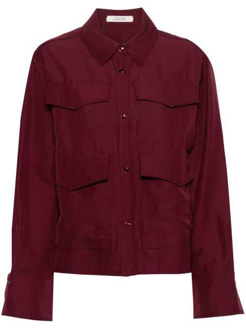 Classic-collar shirt jacket - Red