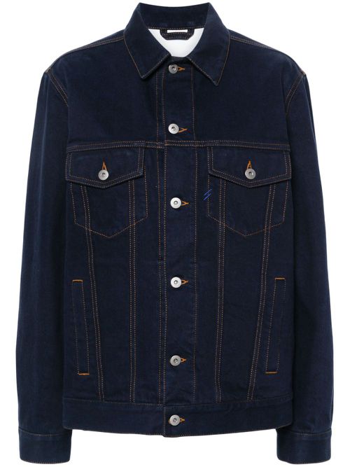 Logo-patch denim jacket - Blue